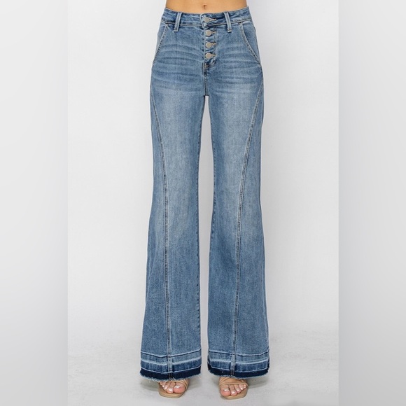 High Rise Medium Wash Front Seam Jeans - Risen - Picture 6 of 6